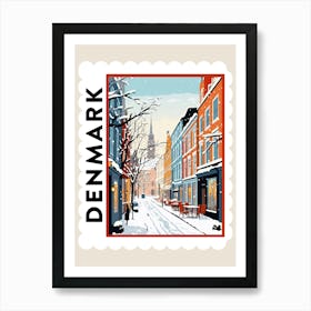 Retro Winter Stamp Poster Copenhagen Denmark 2 Art Print