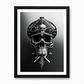 Skull With Geometric Hat  Designs Stream Punk Art Print