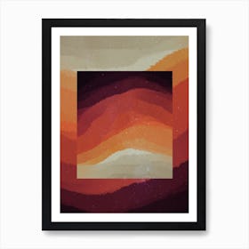 Minimal art abstract warm sky watercolor painting Art Print