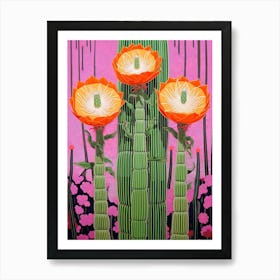 Mexican Style Cactus Illustration Melocactus Cactus 1 Poster