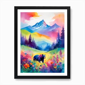 Bear In The Mountains 1 Art Print