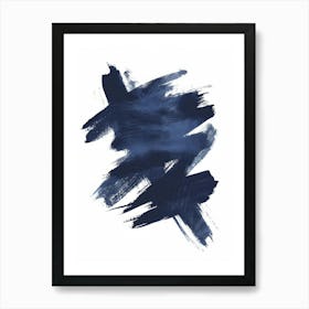 Blue Brush Strokes Art Print