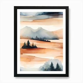 Watercolor Landscape Painting 76 Art Print