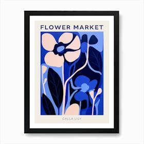 Blue Flower Market Poster Calla Lily Art Print