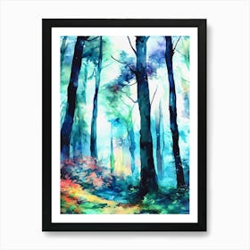 Watercolor Of A Forest Art Print