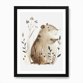 Charming Nursery Kids Animals Hamster 3 Art Print