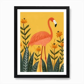 Andean Flamingo And Ginger Plants Minimalist Illustration 2 Poster