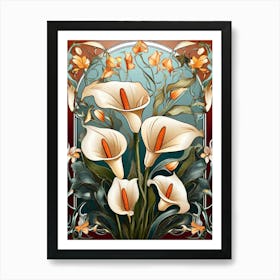 Default Stylized Colorful Design Of Arum Lilies In Art Nouveau 1 (2) Art Print