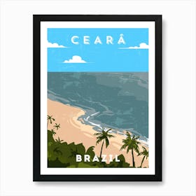 Ceara, Brazil — Retro travel minimalist poster Art Print