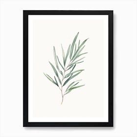 Tarragon Leaf Minimalist Watercolour Art Print