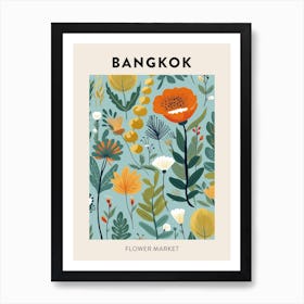 Flower Market Poster Bangkok Thailand Art Print