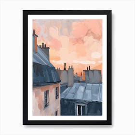 Montmartre Rooftops Morning Skyline 2 Art Print