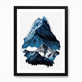 Mount everest in blue Art Print