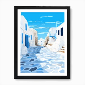 Greek Village In Winter Art Print