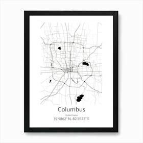 Columbus,United States Minimalist Map 1 Art Print