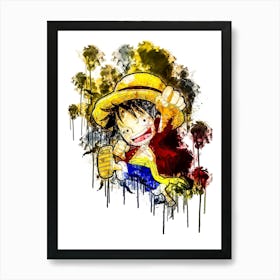 Cute Anime Luffy Art Print