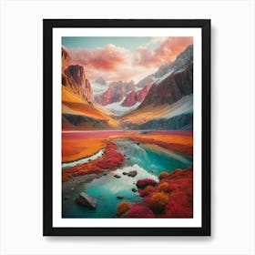 Sunset In The Mountains Art Print