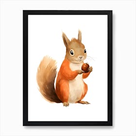 Squirrel With Nut Painting Art Print