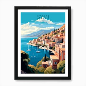 Symi Greece travel poster Art Print