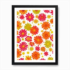 Anemone Floral Print Warm Tones1 Flower Art Print