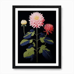 Dahlia 6 Hilma Af Klint Inspired Flower Illustration Art Print