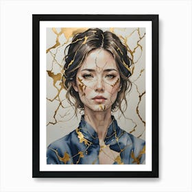 Gold kintsugi Art Print