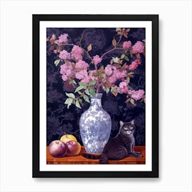 Lilac With A Cat 4 William Morris Style Art Print