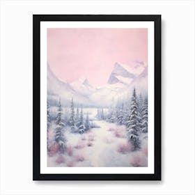 Dreamy Winter Painting Banff National Park Canada 4 Art Print