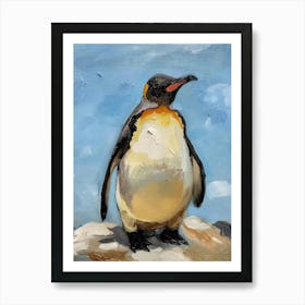 Adlie Penguin Grytviken Oil Painting 1 Art Print