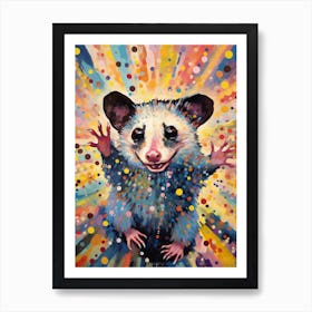  A Acrobatic Possum Vibrant Paint Splash 1 Art Print