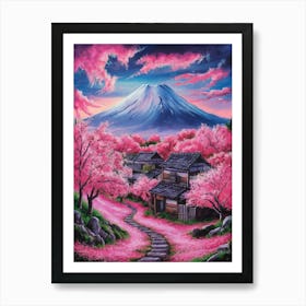 Cherry Blossoms In Fuji 2 Art Print