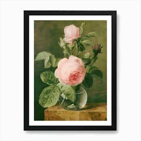 Roses In A Glass Art Print