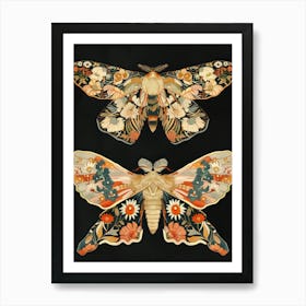 Butterfly Pattern William Morris Style 2 Art Print