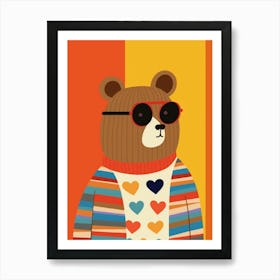 Little Brown Bear 1 Wearing Sunglasses Art Print