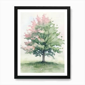 Maple Tree Atmospheric Watercolour Painting 1 Art Print