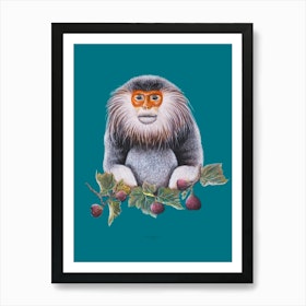 Portrait of a Red-Shanked Douc with Figs Art Print