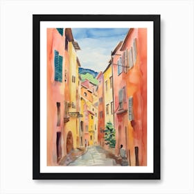 Perugia, Italy Watercolour Streets 4 Art Print