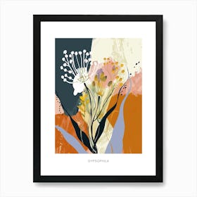 Colourful Flower Illustration Poster Gypsophila 8 Art Print