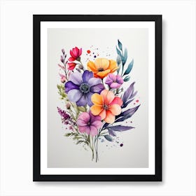 Watercolor Flowers 6 Art Print