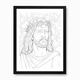 Line Art Inspired By The Yellow Christ 2 Art Print