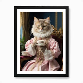 Cat In Renaissance Dress Art Print