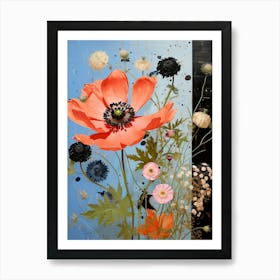 Surreal Florals Love In A Mist Nigella 6 Flower Painting Art Print