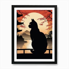 Japan Cat Art 2 Art Print