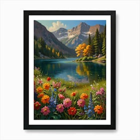 Rocky Mountain Lake Art Print