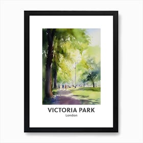 Victoria Park, London 1 Watercolour Travel Poster Art Print