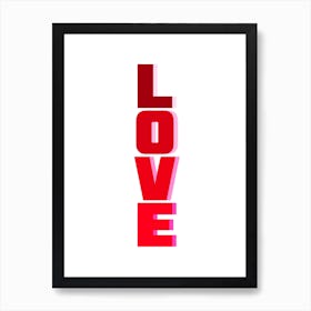 Love Red Pink Typography Art Print