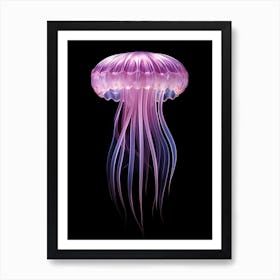 Mauve Stinger Jellyfish Simple Illustration 4 Art Print