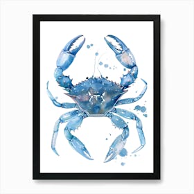 Watercolor Blue Crab Art Print