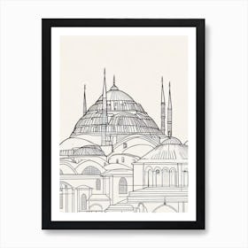 Hagia Sophia 2 Istanbul Boho Landmark Illustration Art Print