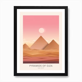 Pyramids Of Giza Egypt Travel Poster Art Print